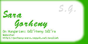 sara gorheny business card